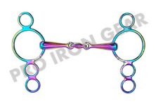 RAINBOW SHOW JUMPING HORSE ELEVATOR BIT SNAFFLE WITH OVAL LINK STEEL HOLLOW 