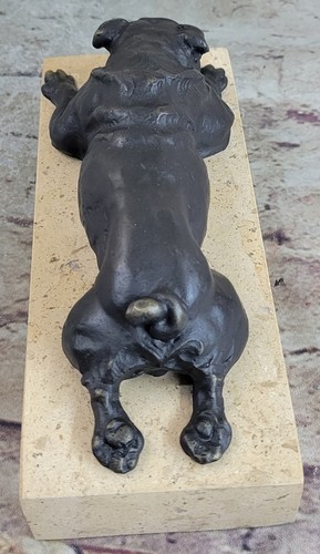 Bronze Sculpture Hand Made Statue Animal English Bulldog Dog Animal Figurine NR - Picture 6 of 10