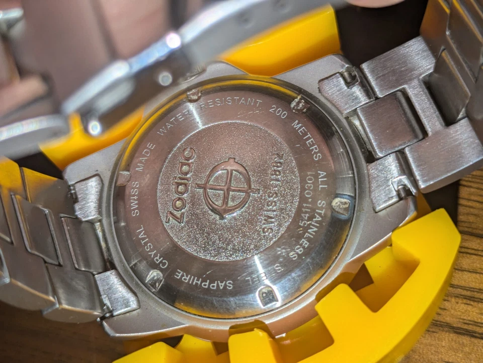 Reloj Pulsera Zodiac Sea Wolf II Profesional 200M Acero Inoxidable ¡Funciona Limpio! Foto 3 de 4