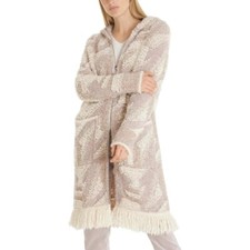 Cárdigan largo Marc Cain $870 nuevo sin etiquetas con capucha tejido flecos cremallera lana alpaca N3 8