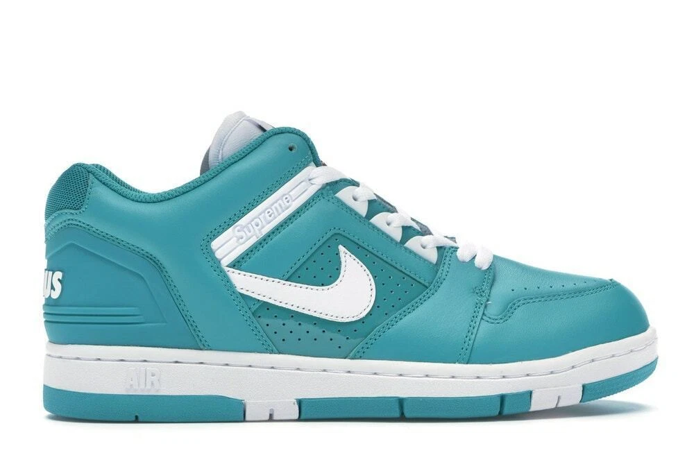 Nike x Supreme SB Air Force 2 bleu émeraude basse sarcelle AF2 homme 4/femme 6