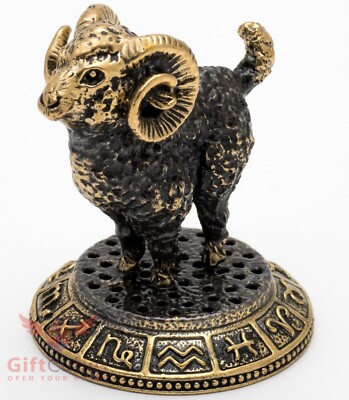Brass figurine of Aires or ram Astrology Zodiac sign Horoscope IronWork