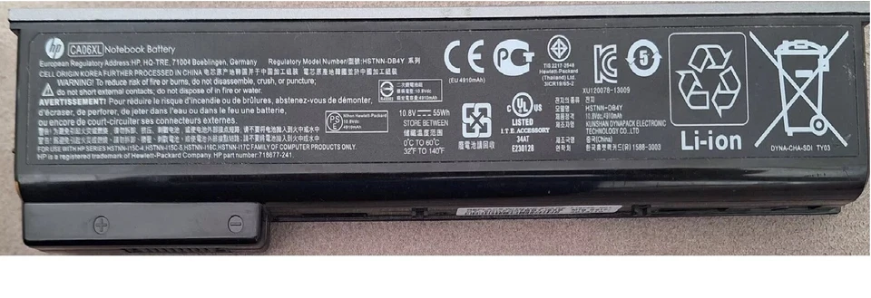 Подлинный аккумулятор HP ProBook 640 640 G1 G2 645 G1 650 G1 CA06 CA06XL 718756-001 - Изображение 2 из 2