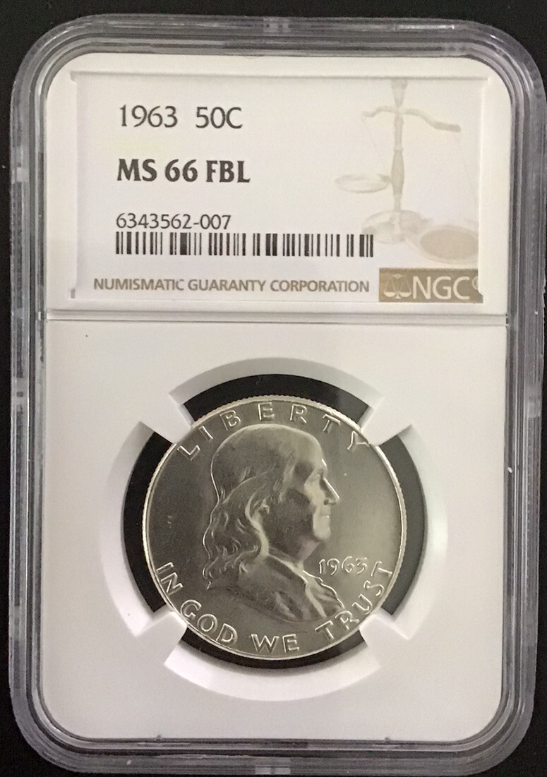 1963 NGC MS66FBL Full Bell Lines Franklin Half Dollar Great Luster