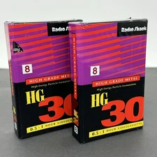 Lot/2 Radio Shack P6-30 High Grade Metal 8mm Video Cassette Tapes 44-472 JAPAN