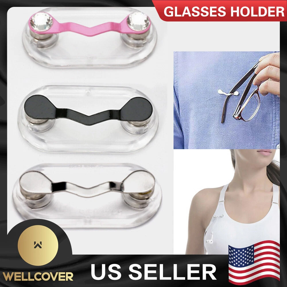 Magnetic Eye Glass Holder Spectacle Sunglasses Clip Badge Hang Magnet Hook  Shirt