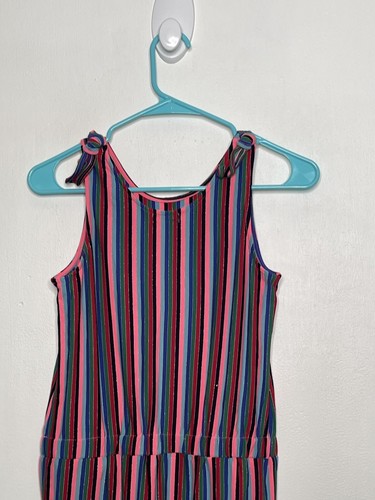 Kidpik Jumpsuit Girls Size Large 12 Striped Sleeveless Pink Sltretchy Skinny - Picture 5 of 6