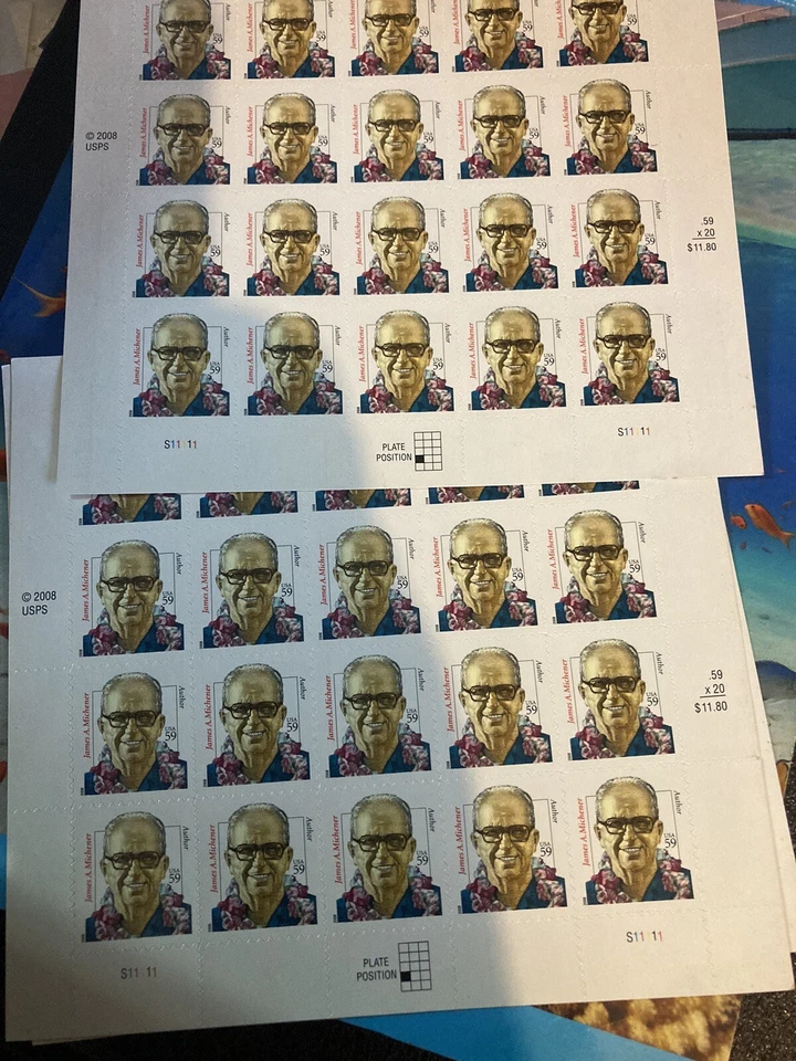 Stamps 2008USA  Qty 40 59c  James Michener - Distinguished Americans  Mint - Image 2 of 3