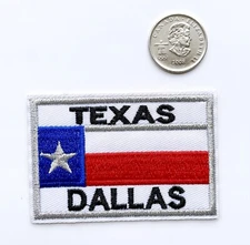 🇨🇦 United States Texas Dallas Flag Embroidered Patch Iron-On Appliqué DS224