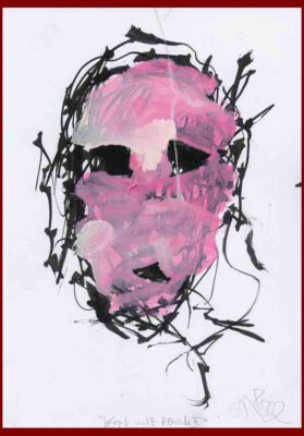 Sascha Nicolaus - HEAD WITH MEAT - autographed UNIQUE by the BERLIN ARTIST