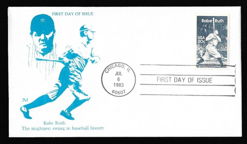 1983 BABE RUTH 1st Day Stamp Envelope Cache Lot of 200 Unused w/duplicates - Picture 23 of 23