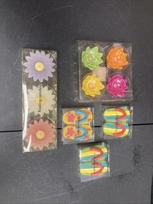 13 Floating Candles New Beach Flip Flops Daisies Floral interior Accents