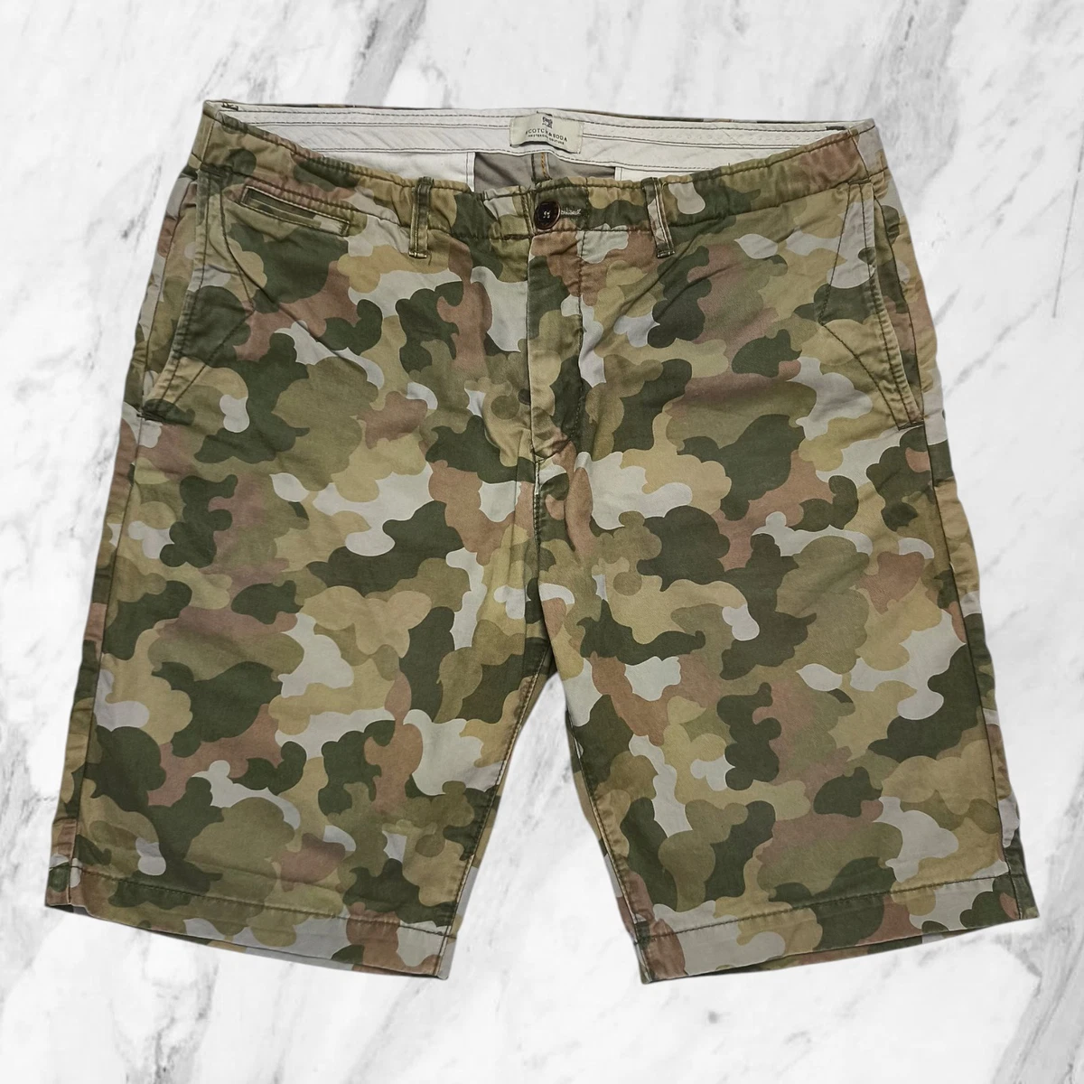 Pantaloncini Cargo Mimetici Da Uomo - Taglia Comoda, Multitasche, Misto Cotone, Per L'estate - Stile Casual E Urbano