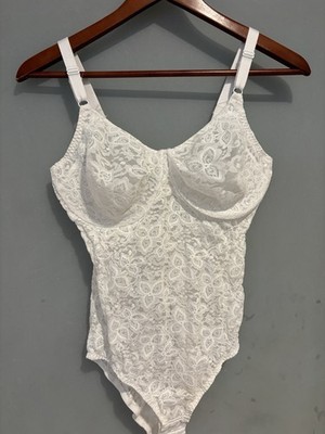 Womens White Lace Bali Body Briefer One Piece 15768 Size 40C