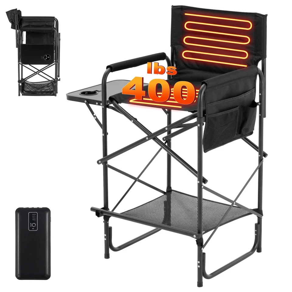 Высокое кресло для кемпинга с подогревом - 3-уровневое сиденье в режиссерском стиле с подогревом - Изображение 2 из 4