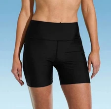 Lands' End Women's UPF 50 Swim Bike Shorts, size medium, black New With Tags