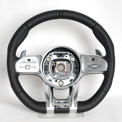 Leather Steering Wheel Upgrade For Mercedes-Benz AMG W205 A45 GLA W253 W/Button