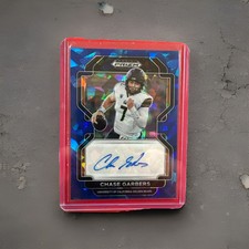 2022 Prizm Draft Picks Chase Garbers Blue Ice Prizm Rookie Auto RC #/75