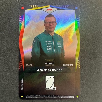 2025 UNO Elite F1 Formula 1 Andy Cowell No. 018 Wild Foil SP