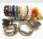 VINTAGE TO NOW FASHION/COSTUME JEWELRY BRACELET LOT, ASSORTED TYPES & MATERIALS
