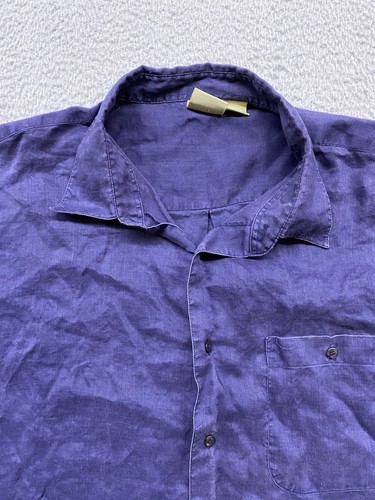Jordan Craig Shirt Mens XXL Blue Linen Short Sleeve Combo Outfit Pants 42x31 - Picture 3 of 20