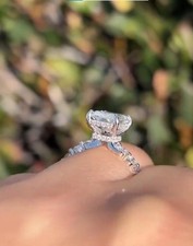 925 Silver 3 Ct Radiant Cut Double Hidden Halo Women Vintage Style Ring