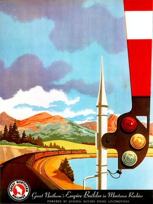 #ad GM Great Northern Empire Builder poster by Bern Hill ca. 1950 5 x 7 Photo $5.99