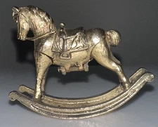 Max Factor Gold Tone Rocking Horse With Hypnotique Creme Perfume Compact Vintage