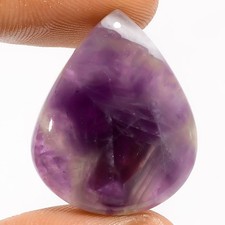 100 Natural Chevron Amethyst Pear Cabochon Gemstone 24 Ct. 26X21X6 mm A-36018