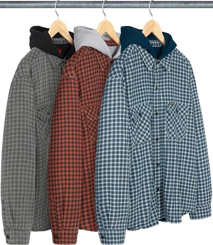 GRANDE flanelle marine à capuche suprême