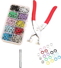 100 Sets Metal 9.5Mmsnaps Buttons, Five Claw Buckle Installation Plier Tool Set,