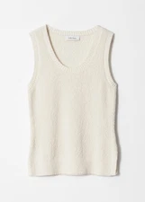 &Other Stories Knitted Cream Vest Cotton Tank Top Size M