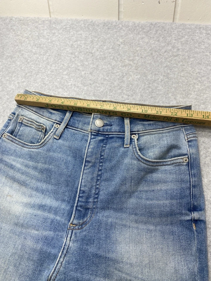 Denim ForumJeans Mujer 26x29 Azul The Lola Tiro Alto Ajustado Lavado Ligero Etiqueta 28 Foto 4 de 4