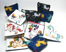 Kids Girls Rhinestone Unicorn Coin Purse Wallet Backpack Clip Keychain Holder