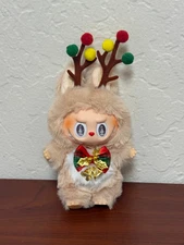 PopMart Labubu The Monsters Christmas Reindeer Vinyl Face Plush -Beige