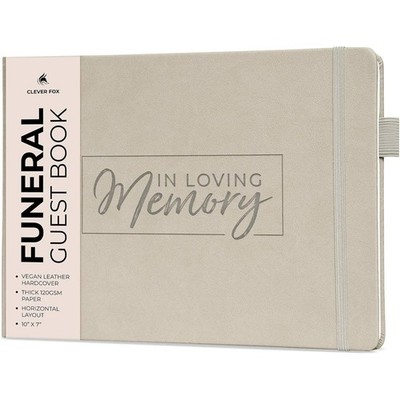 Clever Fox Funeral Guest Book for Memorial Services in Foggy Alps