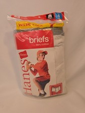 NEW VINTAGE HANES 7 PACK BOYS BRIEFS UNDERWEAR USA MADE SIZE 4 2005 SEALED