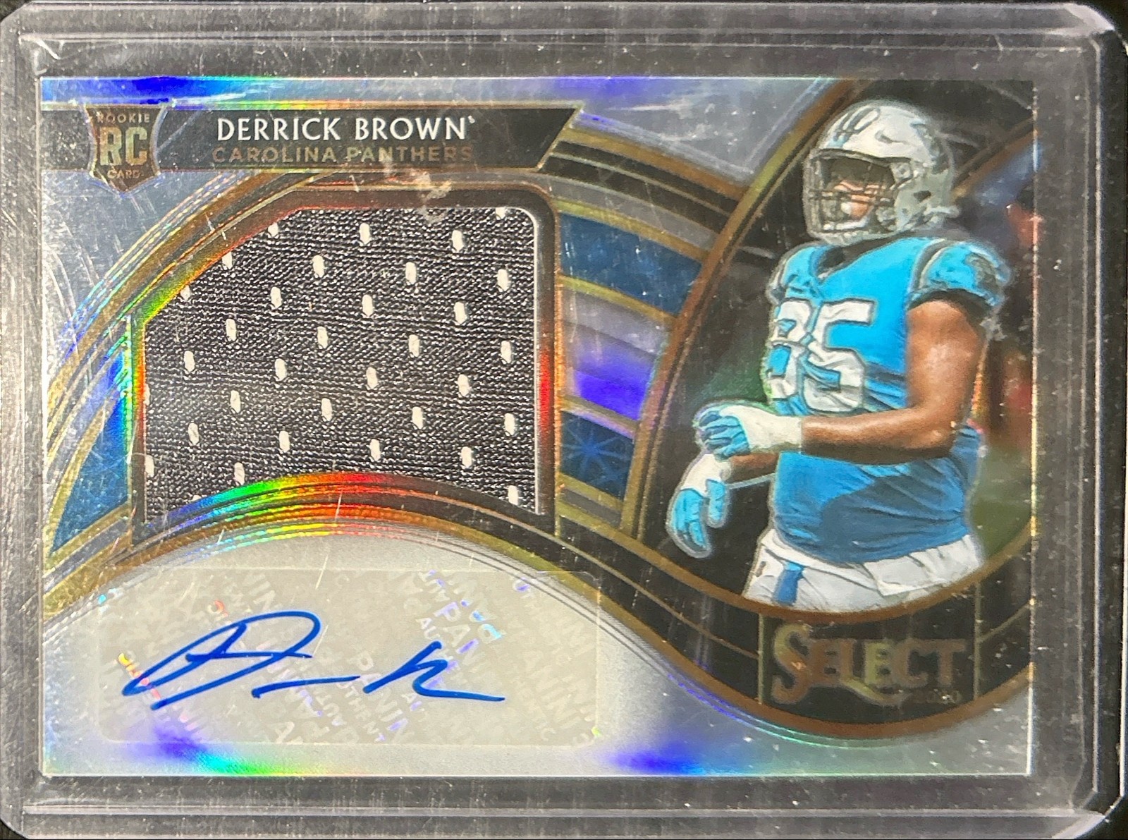 Derrick Brown Panini Select Rookie Signature Memorabilia Prizm #DBR Base