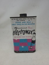 RARE vintage 1950s can tin SHETLAND ELECTROWAX floor polish Salem Massachusetts