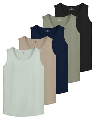 5 Pack Mens Dry Fit Muscle Tank Tops Workout Sleeveless Shirts Gym Big and Tall