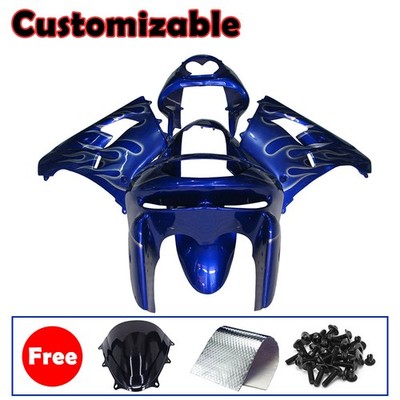 Injection Bodywork Fairing Kit for KAWASAKI ZX-9R 98-99 Custom Blue Silver
