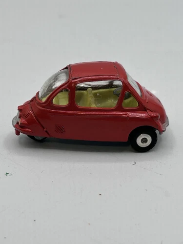 Corgi Toys 233 Heinkel Economy Red Bubble Car Spring Suspension Die-Cast VG