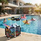 AplusChoice 186 Gal with Top Rack Pool Storage Bin Rolling Wheel Toy Cart Patio — photo 6
