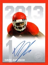 David Amerson 2013 Press Pass Autograph North Carolina State  Wolfpack Auto