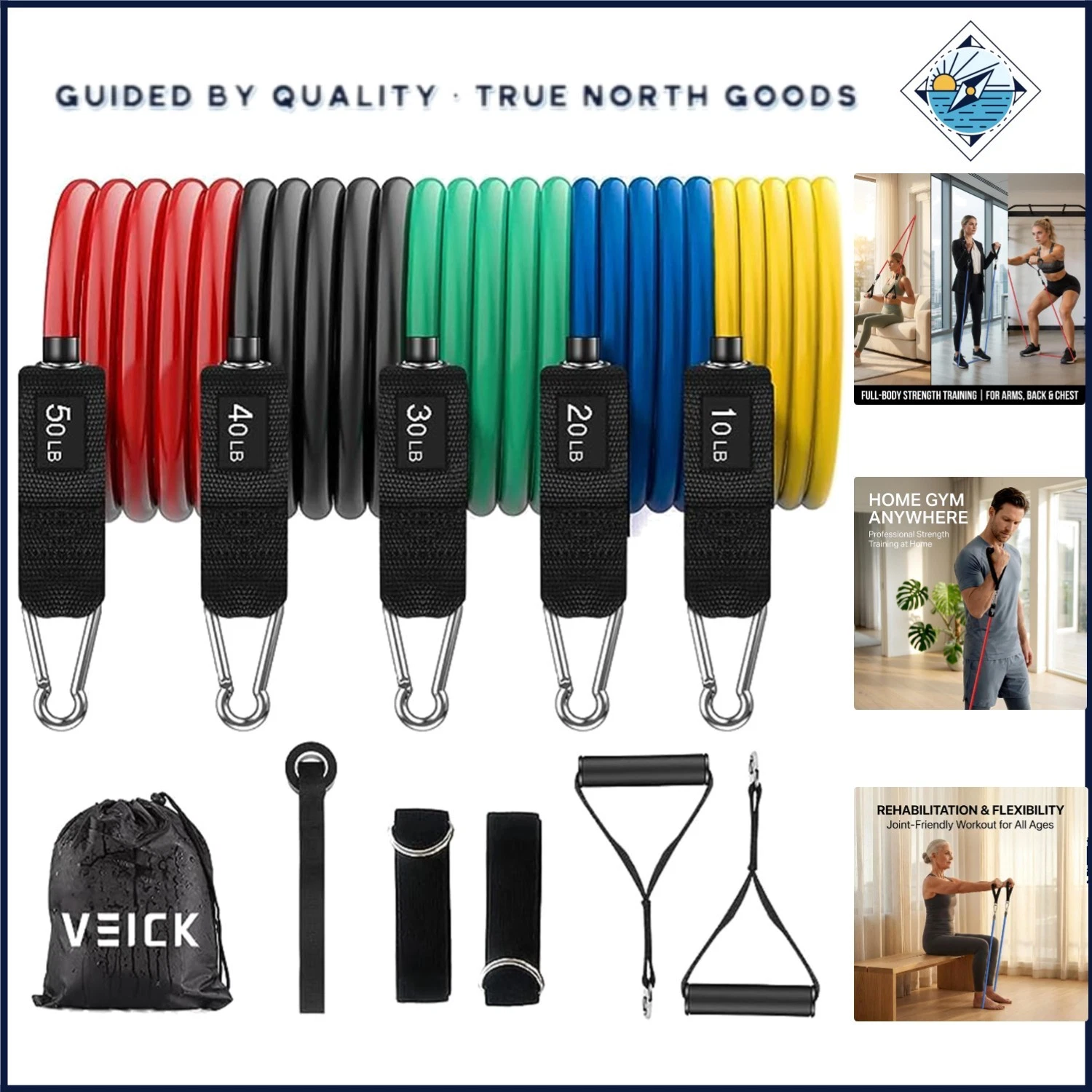 Versatile Resistance Bands Set for Stretching, Training and General Exercise