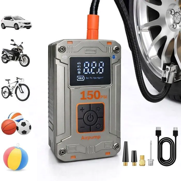Auto ReifenfüLler Tragbarer Luftkompressor Kabellos 150 PSI Fahrradpumpe LED-image