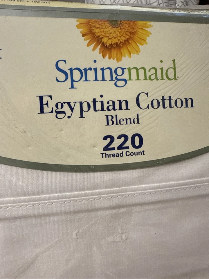 CONJUNTO DE LENÇÓIS DUPLOS DE MISTURA DE ALGODÃO EGÍPCIO SPSRINGMAID BOLSOS PROFUNDOS NOVO NO PACOTE - Imagem 3 de 4