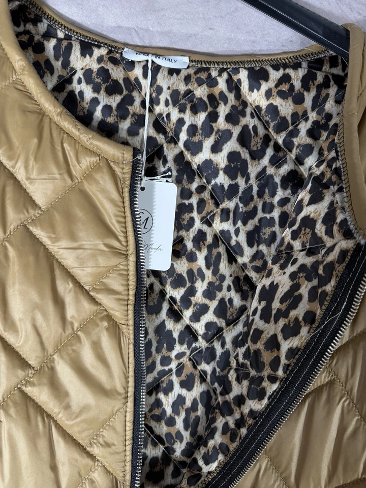 Damen Steppjacke ultraleicht beige Leo One Size 38-44 Übergangsjacke Oversize - Bild 3 von 4