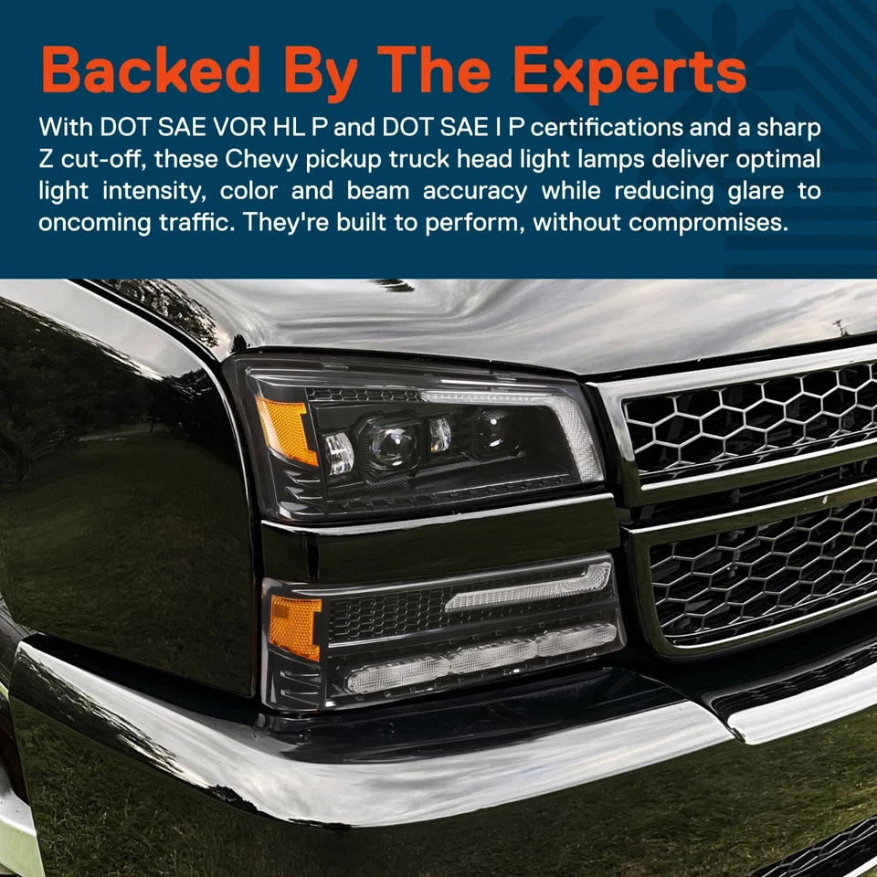 Full LED Projector Headlight for 2003-2006 Chevy Silverado 1500 2500 3500 - Image 4 of 4