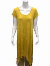 H by Halston Women's Regular Hi-Low Hem Knit Maxi Dress Chartreuse XX-Small Size